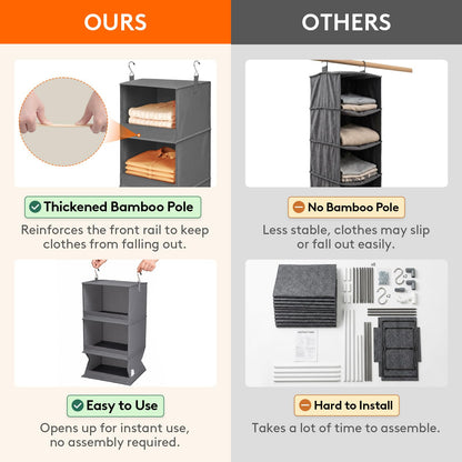 Lifewit Hanging Wardrobe Storage Organiser for Clothes, Collapsible
