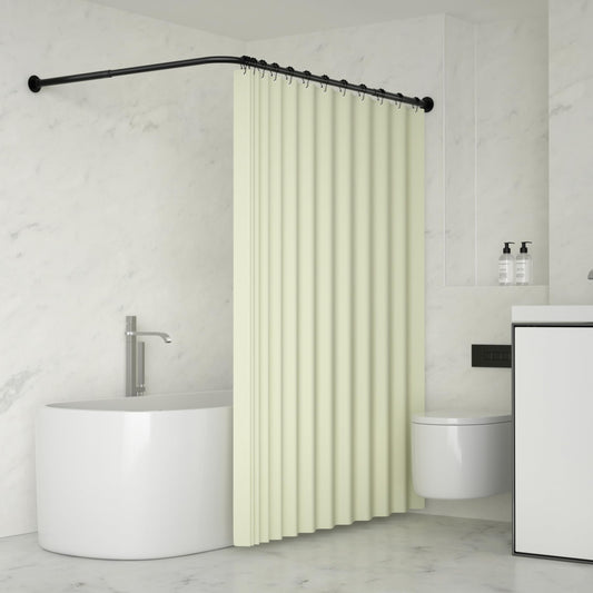 YOFOQ Shower Curtain Rail L Shape, Adjustable L-shaped Corner Shower Rail 60-93.5 x 60-93.5 cm, Stainless Steel Shower Curtain Rail for Bathtub with