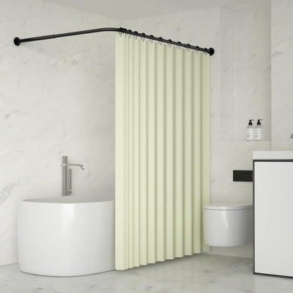 YOFOQ Shower Curtain Rail, L Shaped, Adjustable 62–94x141–174cm, Black
