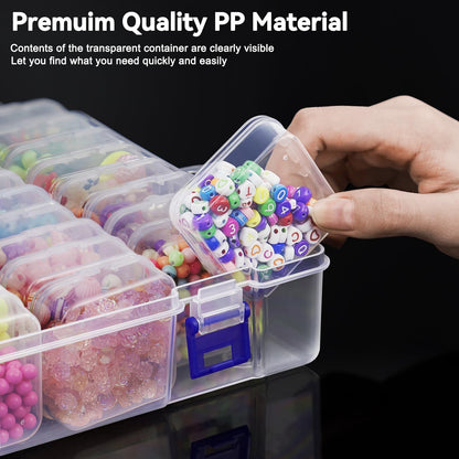 LINYAPRY Bead Organiser Box, 92 Pcs Small Bead Organisers and Storage Plastic Cases