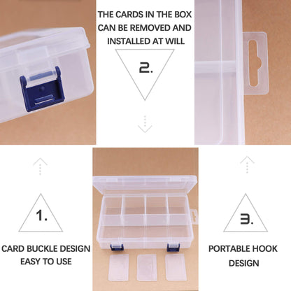 Lamondre 2 Pcs Jewellery Storage Box Bead Earring Organisers Compartment Storage Boxes Plastic Organiser Box with 8 Adjustable Dividers Containers