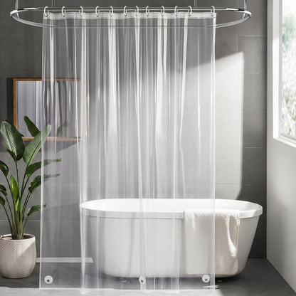 HAGOT Shower Curtain, Water and Mould Resistant Bathroom Curtain, EVA Fabric, Bath Curtain with Hooks, 180 x 200 cm