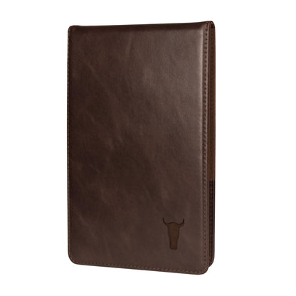 TORRO Golf Scorecard and Yardage Book Holder ? Genuine Leather Golf Score Card and Yardage Wallet with Pencil Loop (Dark Brown)