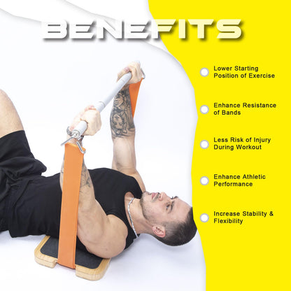 GEKU FIT Bamboo Fitness Board for Resistance Band Workouts - Eco-Friendly Exercise Platform with Non-Slip Surface for Strength Training, Stretching,
