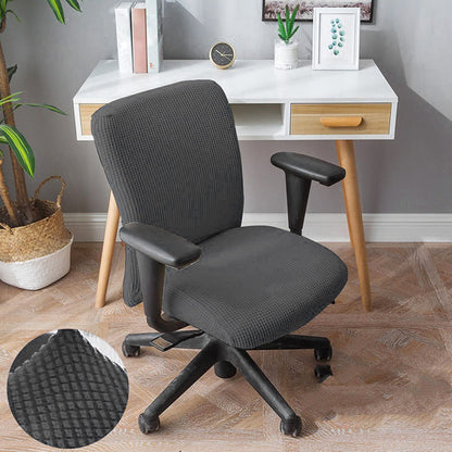 Fenteer Stretch Office Covers Seat Cover Slipcover Desk Seat Cushion Protectors for Computer, Dark Grey