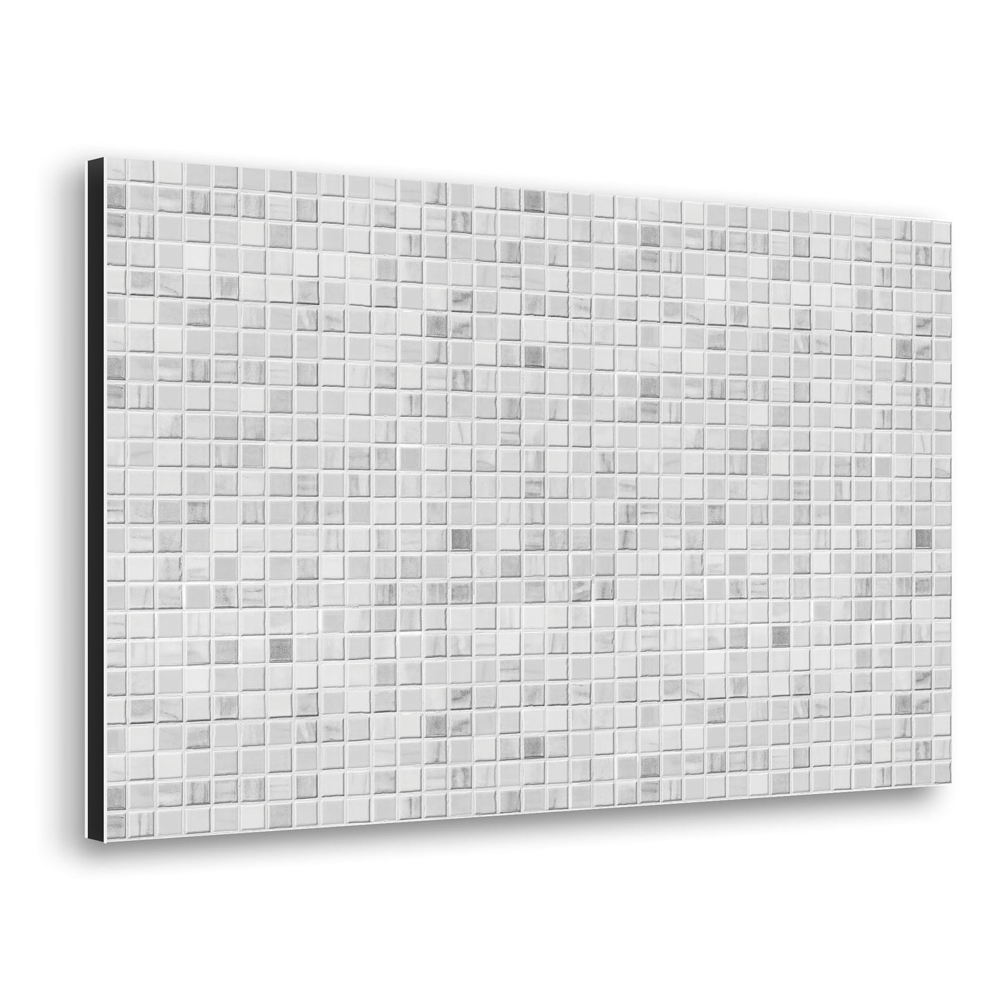 CREARREDA White Mosaic Aluminium Kitchen Splash Guard 72 x 48 cm Easy to Apply Made in Italy Protection for Stoves and Sinks Washable and Easy to