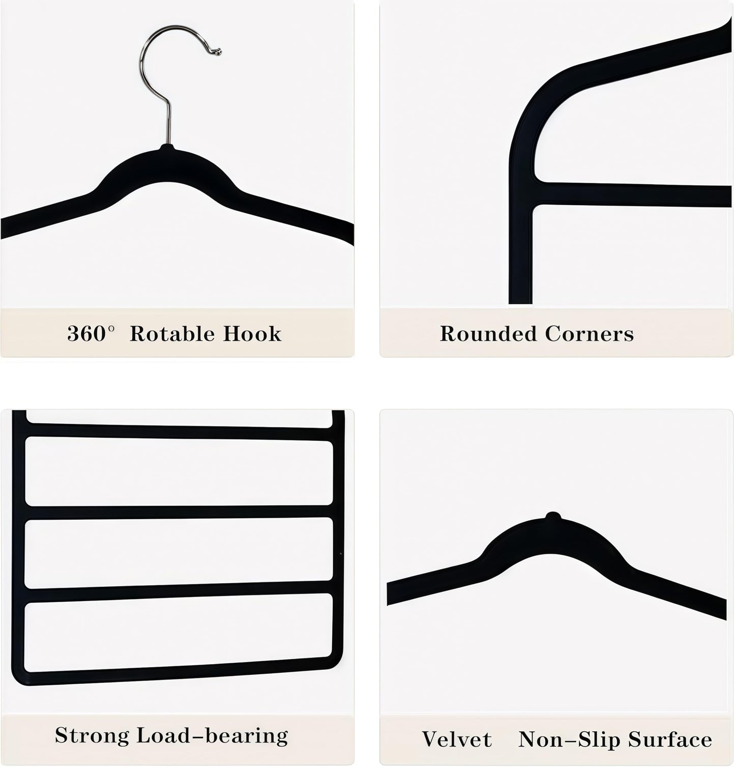Trouser Hanger Space Saving Clothes Velvet Hanger with 4 Layers Slacks