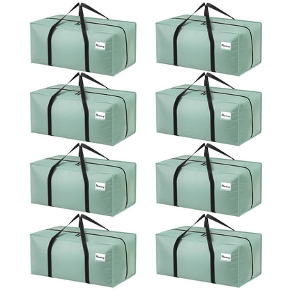 Dntorx 8 Pack 90L Moving Bags, Heavy Duty Waterproof Storage Bags, Green