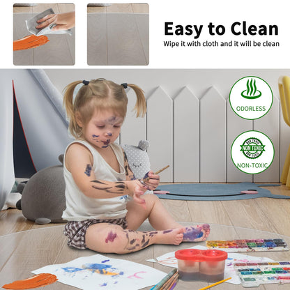 WASJOYE Office Chair Mat for Carpet, 90x90 cm Round Floor Protectors Mats, PVC Carpet Protector Mat with Non-Slip Studded