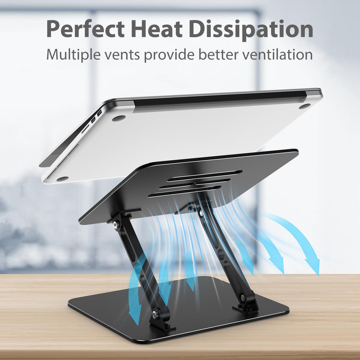 Nayka Adjustable Laptop Stand for Desk, Metal Foldable Laptop Riser