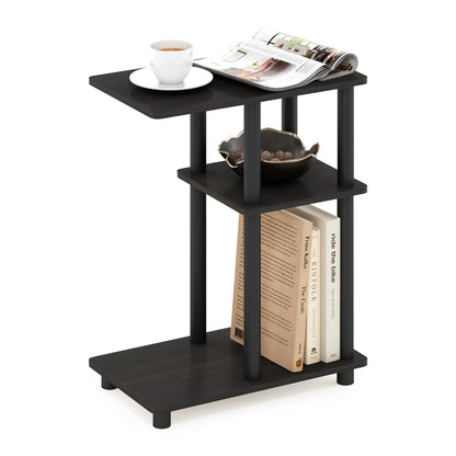 Furinno TURN-N-TUBE Side Table, 3-Tier C-Shape End Table with Open Shelf, Toolless Assembly Night Stand, Bedside Table, for Living Room, Bedroom