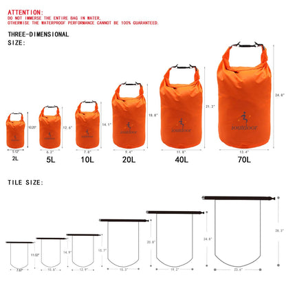 ioutdoor Dry Bag Set 2L + 5L + 10L + 20L+ 40L+ 70L Waterproof Small Lightweight Dry Bags for Paddle Board Kayaking Swimming Fishing Camping Hiking