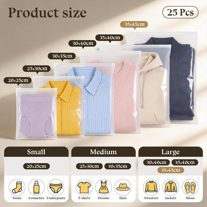 Svaldo Large Zip Bags for Clothes, 25pcs 35 * 45cm Travel Organiser Bag