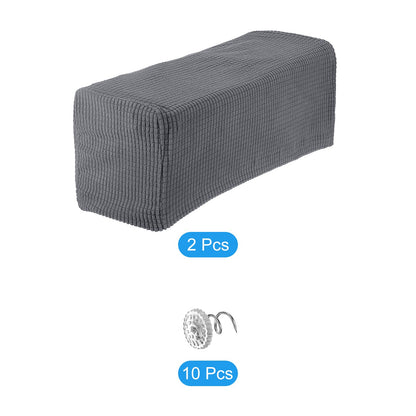 sourcing map 2pcs Stretch Armrest Covers for Chairs/Sofas, Couch Arm Covers with Twist Pin, Furniture Protector Slipcovers Light Grey