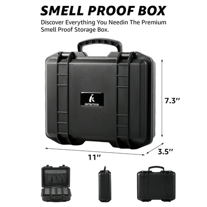INFINITKIN Smell Proof Box, Large Airtight Stash Box with Combination Lock – Waterproof & Durable Smell Proof Container for Travel & Home