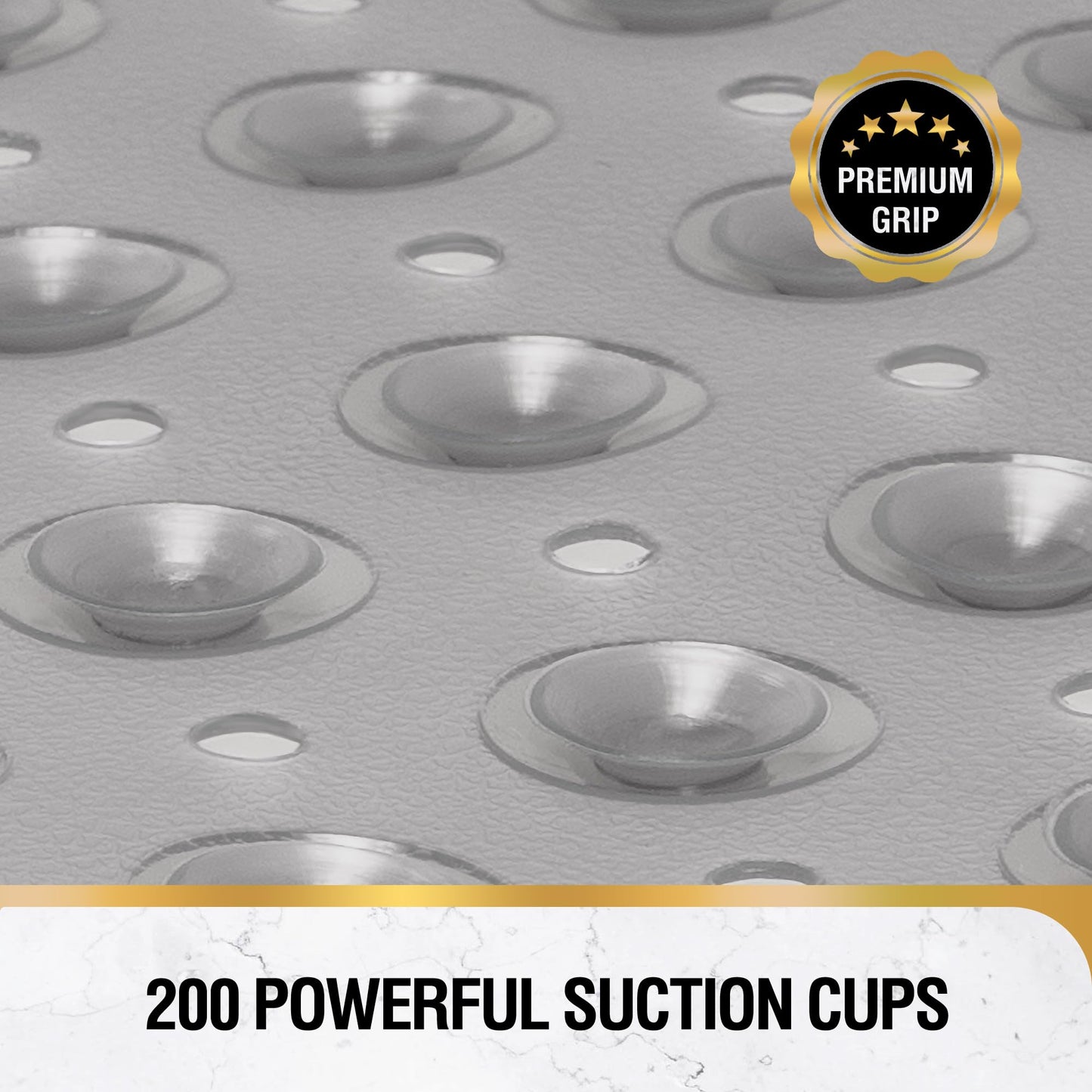 HITSLAM Non Slip Bath Mat for Tub, 101 x 40cm Extra Long Shower Mat Anti Mould, Machine Washable Bathroom Bathtub Mat with Suction Cups and Drain
