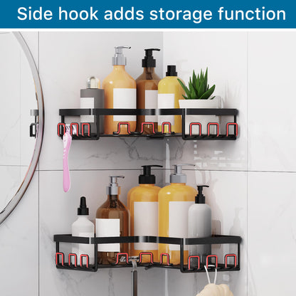 KEGII Corner Shower Caddy - 2 Pack Adhesive Shower Shelf Organiser Black