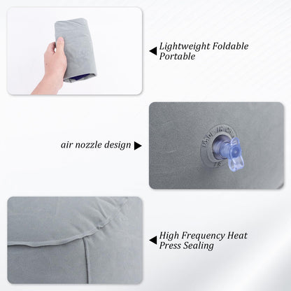 Inflatable Foot Rest for Travel 2 Pack, Inflatable Foot Rest Pillow for Car Office Home (Grey)