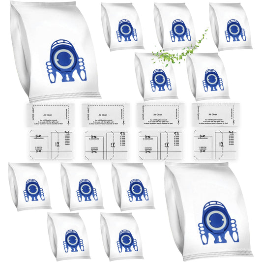 12 Vacuum Cleaner Bags for Miele Hoover Bags Replacement, Dust Bags for Miele Classic C1, Complete C2 C3, S400i, S600, S800, S2000, S5000, S8000
