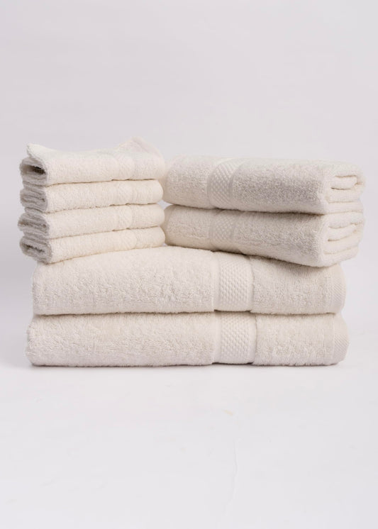 Maple Threads Super Absorbent 100% Cotton Towels, 450 GSM, Set of 8 (White)