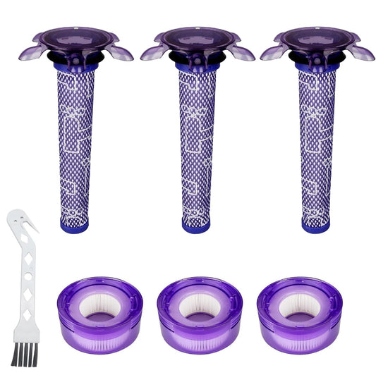 7 Pcs Upgraded V8 Vacuum Filter Replacement Kit Compatible with Dyson V8 New Version SV25 / Dyson V7 New Model SV37 Cordless Vacuum, 3 Pre-Filters + 3