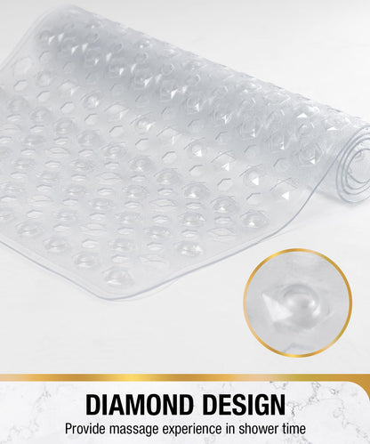HITSLAM Bath Mat Non Slip Anti Mould, 89 x 40 cm Long Non Slip Shower Mat for Inside Shower