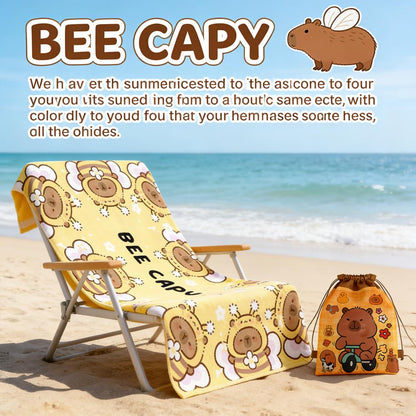 KMFASVX Cute Capybara Beach Towel, Capybara Pattern Thin Lightweight Soft Bath Towels