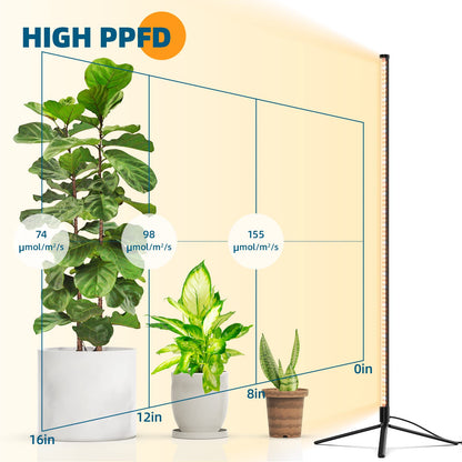 Barrina Grow Lights T10, 42W, 4FT/120cm, 169 LEDs, Full Spectrum, Wide Illumination Area Coverage, Vertical Plant Grow Lights for Indoor Plants with