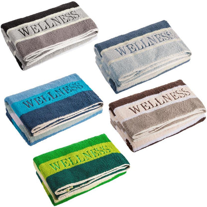 Towel for Sauna, Gym, Bath Aqua Fabric Terry Towelling 80 x 200 cm Brown Stripes