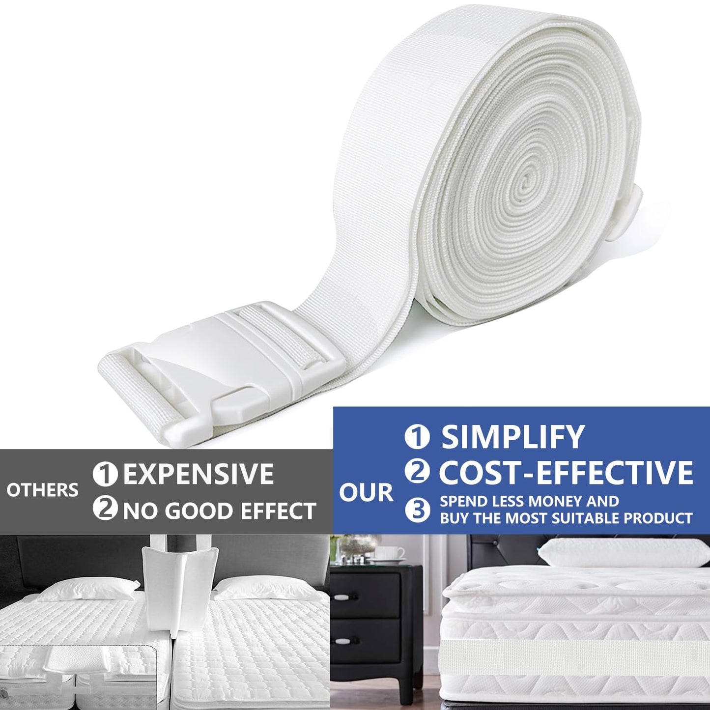 X SIM FITNESSX Mattress holder, connects two mattresses to a large lying surface, variably adjustable, mattress stop, holder, double bed bridge