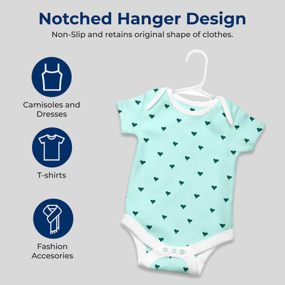 SereneLife 20 Pack Plastic Kids Hangers, Non-Slip for Closet, Space-Saving Thin Design for Infant and Newborn Clothing