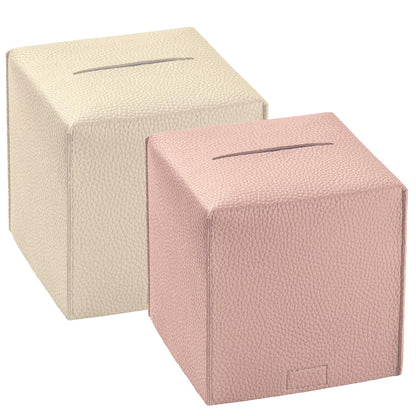 2 Pcs Tissue Box Cover, Square PU Leather Tissue Holder, Square Napkin Dispenser for Home, Hotel, Office, Vanity and Restaurant - 5 Inch Cube