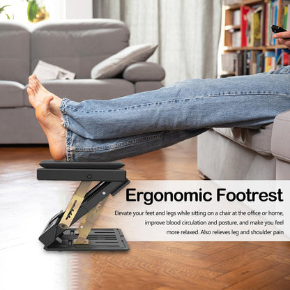 Footrest Desk, Adjustable Footstool Ergonomic Footstool Removable Office Foot Rest Footrest with Massage and Soft Seat Cushion for Car Office Home