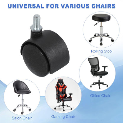 PATIKIL Office Chair Wheels Replacement 1.5", 8 Pcs Nylon Heavy Duty Office Furniture Casters Wheels with Wrench Universal Wheel for Hardwood Floor