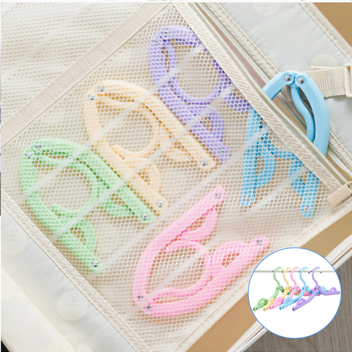Portable Folding Coat Hangers, 20-Piece Travel Set - Plastic, Space-Saving, Foldable - Camping, Home, Outdoor (5 Colors)
