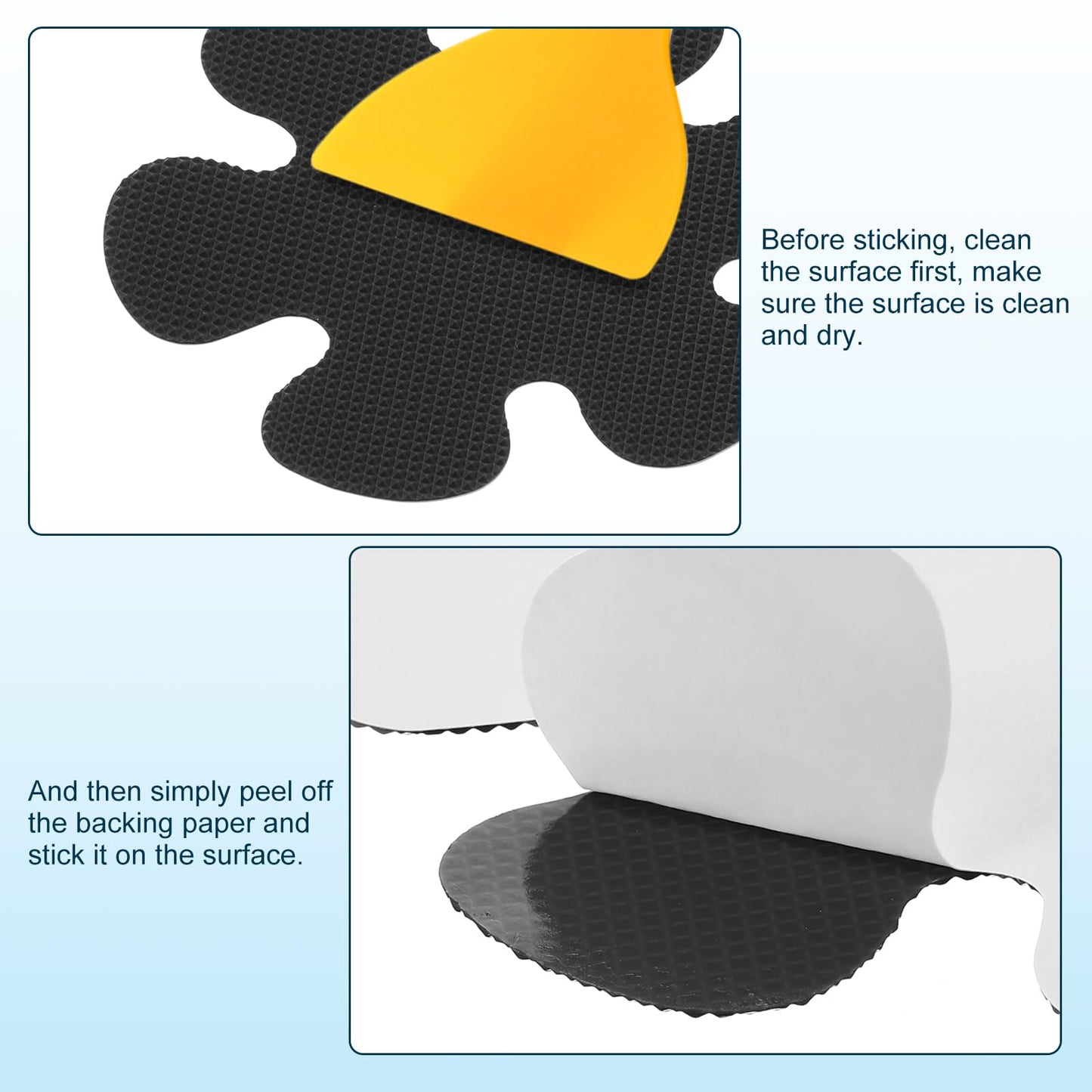 sourcing map 20pcs Non-Slip Bathtub Stickers, Anti Slip Shower Stickers Showers Treads Bright Flowers Appliques with Scraper for Bath Tub Shower