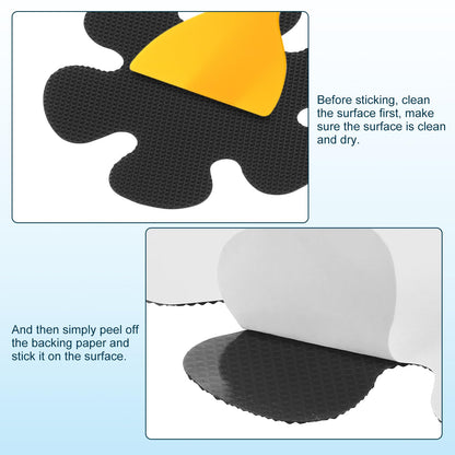 sourcing map 20pcs Non-Slip Bathtub Stickers, Anti Slip Shower Stickers Showers Treads Bright Flowers Appliques with Scraper for Bath Tub Shower