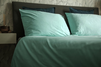 lekka EASY-CHANGE & EASY-IRON, ZIP-AROUND Duvet Cover Set for King Size Bed (Duck Egg) (Blue, Green, Teal, Aqua, Mint, Sage, Turquoise)