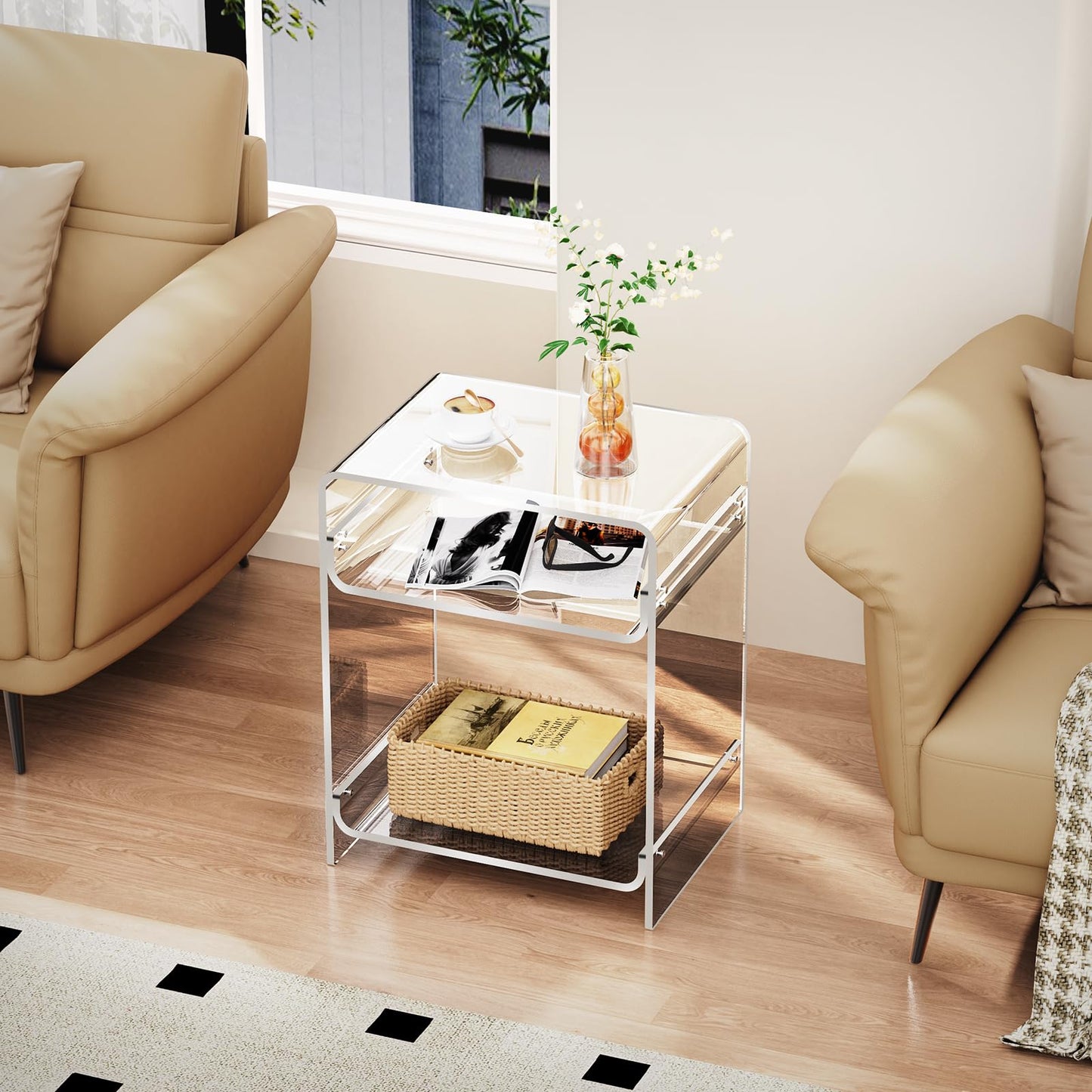 solaround Acrylic Side Table, 45 x 30 x 58 cm, Clear