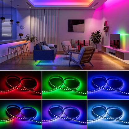 BTF-LIGHTING WS2812B 3.2FT 1m 144 LEDs/Pixels/m Individual Addressable 5050SMD LED Full Color led Pixel Strip White Board Dream Color Non-Waterproof