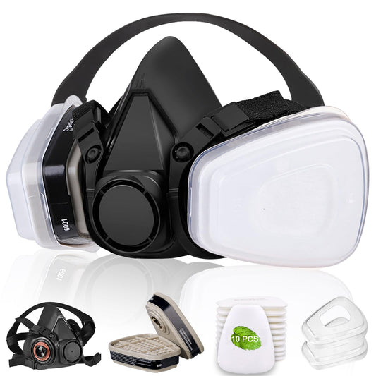 LJJYIJUN Respirator Mask with Filters - Spraying Mask, Face Mask for Resin, Paint, Chemical, Woodworking