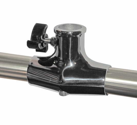 Taylor Made Boat Flag Pole Socket Rail Mount, Stainless Steel for 1/8" to 1-1/4" Rails, 1" Flag Staff with Thumb Screw, Adjustable to Any Angle,