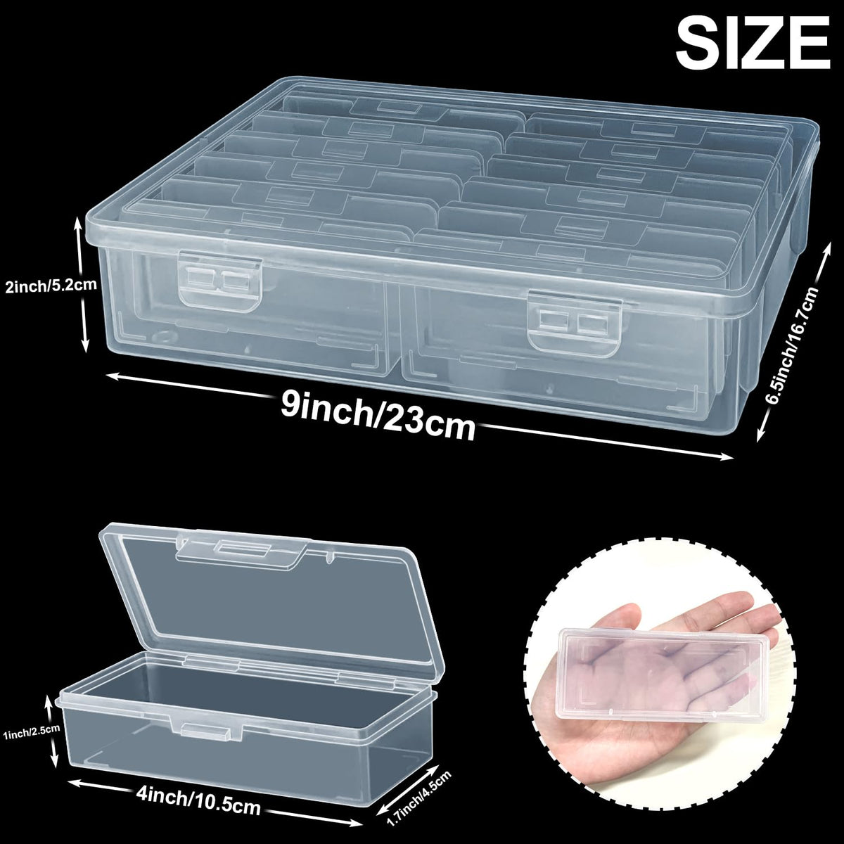 DARUITE Bead Storage Box, 13 Pcs Small Plastic Containers with Lids