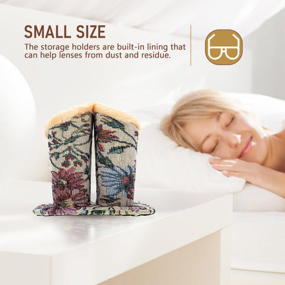 Operitacx Multi-Function Glasses Stand with Plush Lining Compact Decorative Eyeglass Holder for Household Desk Nightstand 5.12X4.72X4.72 Inches