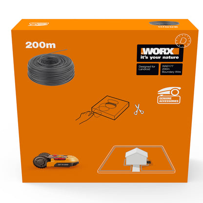 WORX Landroid Boundary Wire for Robotic Lawnmowers 200 m - Pack of 1 - WA0177