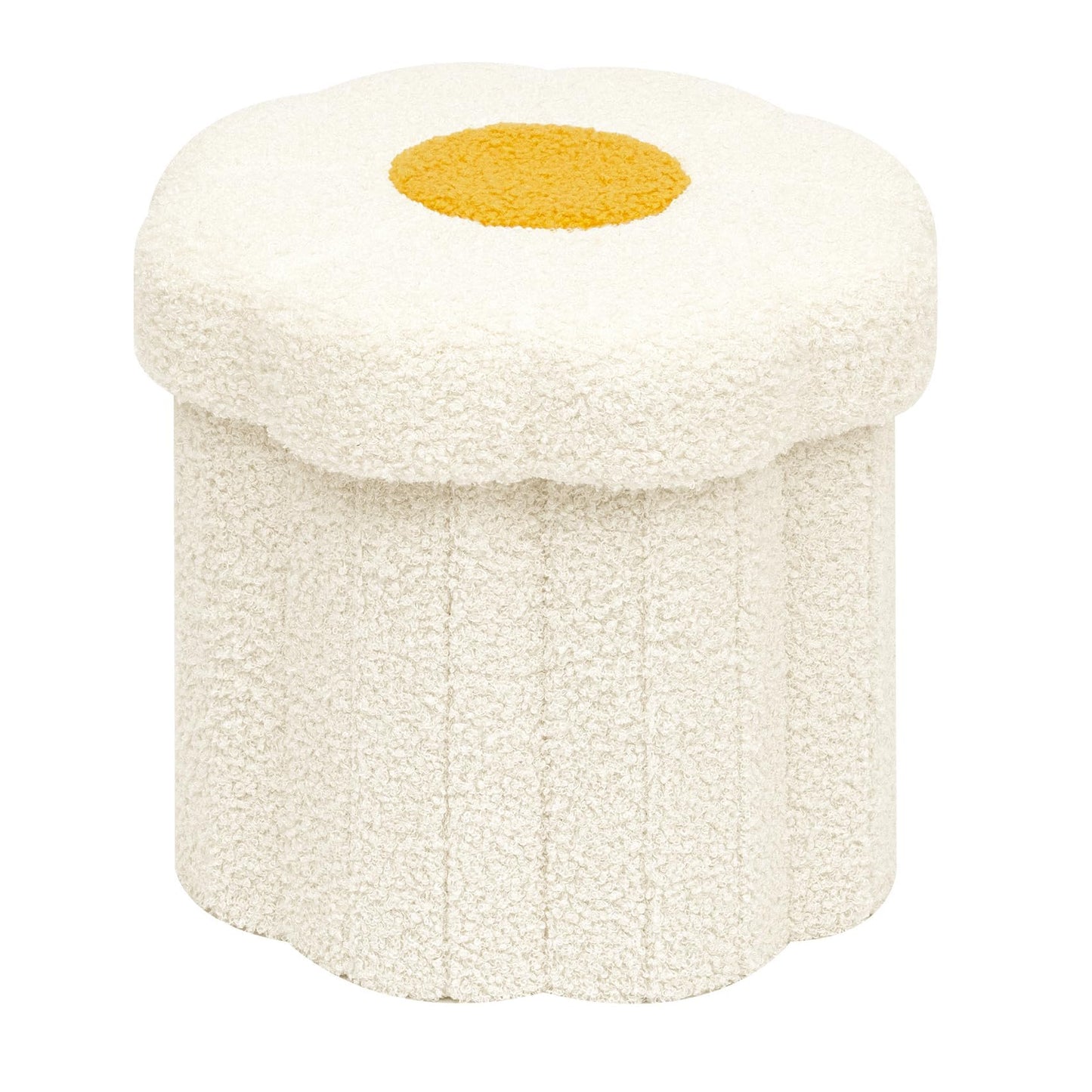 PINPLUS Small Folding Storage Ottoman with Lid, 32x32x29 cm, White