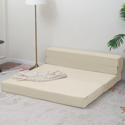 MeMoreCool Folding Floor Mattress Single, Fold Out Sofa Chair, Beige