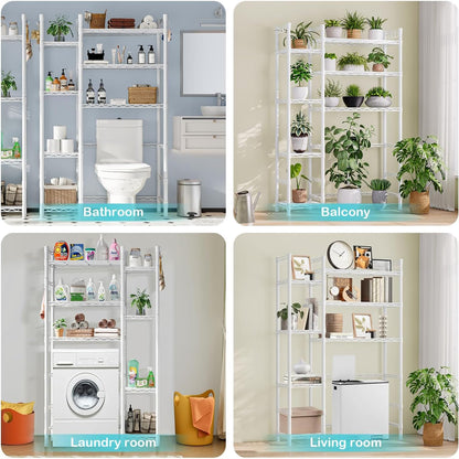 Wooruy Over the Toilet Storage Rack with Adjustable Shelves Bathroom Shelf