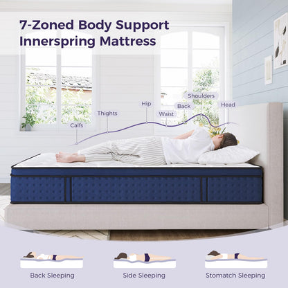 Resspry Single Mattress,12Inch Hybrid Mattress Medium Firm