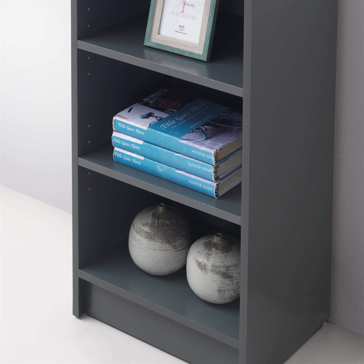 Timber Art Design UK 3 Tier Bookcase Storage Open Floor Mount Industrial Rack Display Shelving Organiser Cubes Unit For Living Room, Office